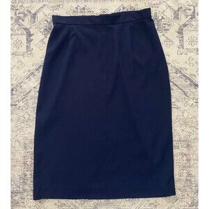 Koret Womens Navy Skirt Size 18 Midi Pencil Wool Blend Back Zip Stretch Waist